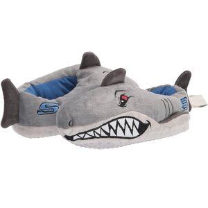 Skechers Kids Shark Slippers - Gray and Blue